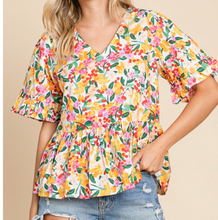 Load image into Gallery viewer, White Floral Top
