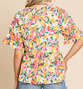 White Floral Top