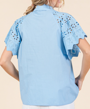 Load image into Gallery viewer, Eyelet Sleeve Top **2 COLORS**
