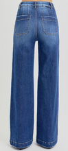 Load image into Gallery viewer, Wide Leg Slanted Pocket RIsen Jeans - PLUS

