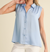 Load image into Gallery viewer, Satin Collared Tank Top **2 COLORS**
