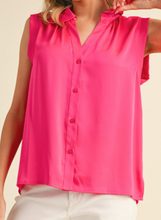 Load image into Gallery viewer, Satin Collared Tank Top **2 COLORS**
