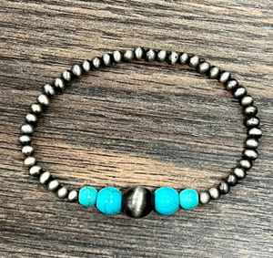 4mm + 10mm Turquoise Bracelet