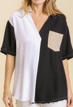 Load image into Gallery viewer, Linen Colorblock Top **2 COLORS**
