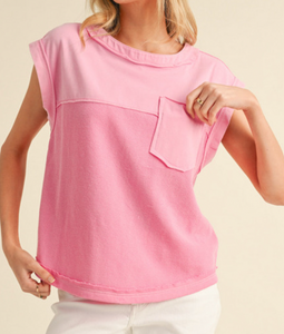 Waffle Front Pocket Top **2 COLORS**