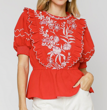 Load image into Gallery viewer, Embroidered Babydoll Top **3 COLORS**
