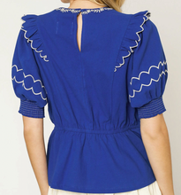 Load image into Gallery viewer, Embroidered Babydoll Top **3 COLORS**
