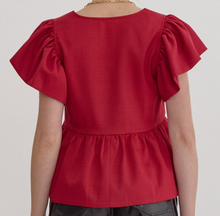 Load image into Gallery viewer, Peplum Square Neck Top **3 COLORS**
