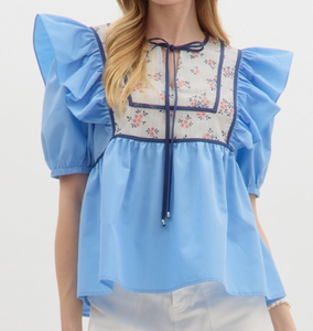 Floral Yoke Top **2 COLORS**