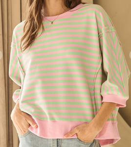 Striped Oversized Top **4 COLORS** - PLUS