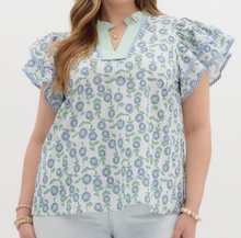 Load image into Gallery viewer, Mint Floral Top
