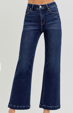 Load image into Gallery viewer, Dark Wash Tummy Control Cropped Risen Jeans
