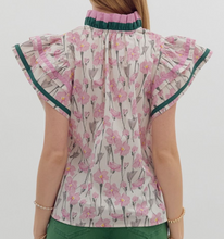 Load image into Gallery viewer, Floral Flutter Sleeve Top **2 COLORS**
