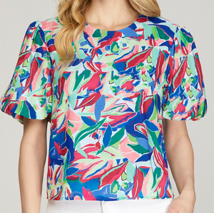 Blue Floral Top