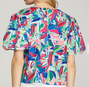 Blue Floral Top