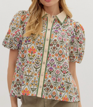 Load image into Gallery viewer, Diamond Floral Button Down Top **2 COLORS**
