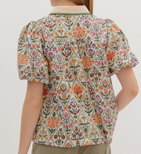 Load image into Gallery viewer, Diamond Floral Button Down Top **2 COLORS**
