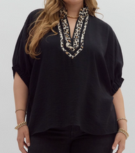 Load image into Gallery viewer, Black Leopard Accent Top - PLUS
