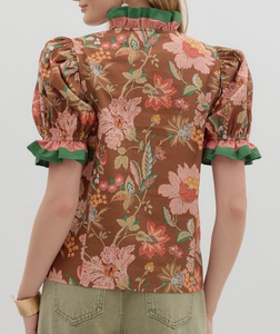 Floral Puff Sleeve Top **2 COLORS**