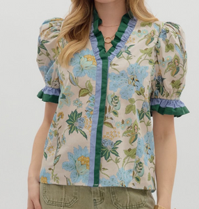 Floral Puff Sleeve Top **2 COLORS**