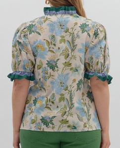 Floral Puff Sleeve Top **2 COLORS** - PLUS