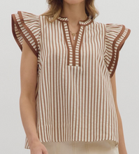 Load image into Gallery viewer, Stripe Flutter Sleeve Top **4 COLORS**
