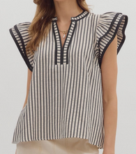 Load image into Gallery viewer, Stripe Flutter Sleeve Top **4 COLORS**
