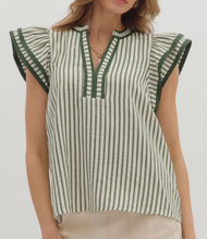 Load image into Gallery viewer, Stripe Flutter Sleeve Top **4 COLORS**
