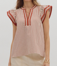 Load image into Gallery viewer, Stripe Flutter Sleeve Top **4 COLORS**
