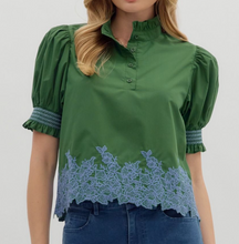 Load image into Gallery viewer, Embroidered Border Top **3 COLORS**
