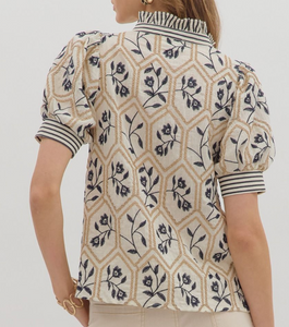 Floral Embroidered Top **2 COLORS**