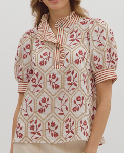 Floral Embroidered Top **2 COLORS**