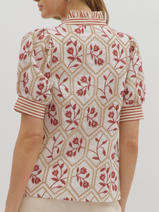 Floral Embroidered Top **2 COLORS**
