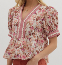 Load image into Gallery viewer, Floral Scallop Trim Top **2 COLORS**
