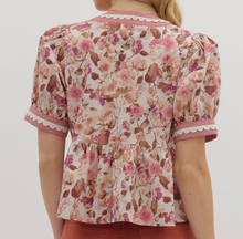 Load image into Gallery viewer, Floral Scallop Trim Top **2 COLORS**
