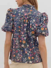Load image into Gallery viewer, Navy Floral Top
