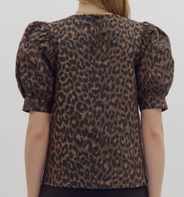 Load image into Gallery viewer, Leopard Puff Sleeve Top **2 COLORS**
