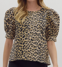Load image into Gallery viewer, Leopard Puff Sleeve Top **2 COLORS**
