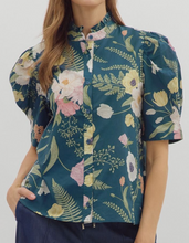 Load image into Gallery viewer, Teal Floral Top
