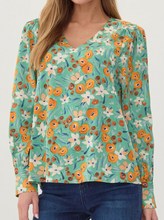 Load image into Gallery viewer, Floral V Neck Satin Top **2 COLORS**

