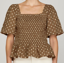 Load image into Gallery viewer, Polka Dot Smocked Top **3 COLORS**
