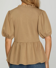 Load image into Gallery viewer, Knit Peplum Top **2 COLORS**
