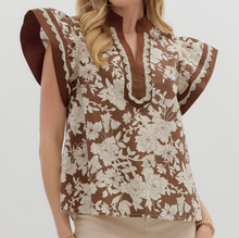 Load image into Gallery viewer, Floral Flutter Top **2 COLORS**
