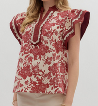 Load image into Gallery viewer, Floral Flutter Top **2 COLORS**
