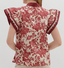 Load image into Gallery viewer, Floral Flutter Top **2 COLORS**
