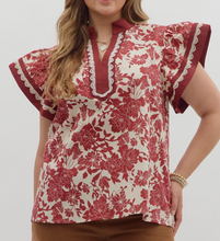 Load image into Gallery viewer, Floral Flutter Top **2 COLORS** - PLUS
