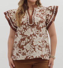 Load image into Gallery viewer, Floral Flutter Top **2 COLORS** - PLUS
