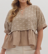 Load image into Gallery viewer, Floral Jacquard Peplum Top **3 COLORS**
