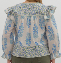 Load image into Gallery viewer, Blue Multi Print Top - PLUS
