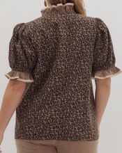Load image into Gallery viewer, Leopard Puff Sleeve Top **2 COLORS** - PLUS
